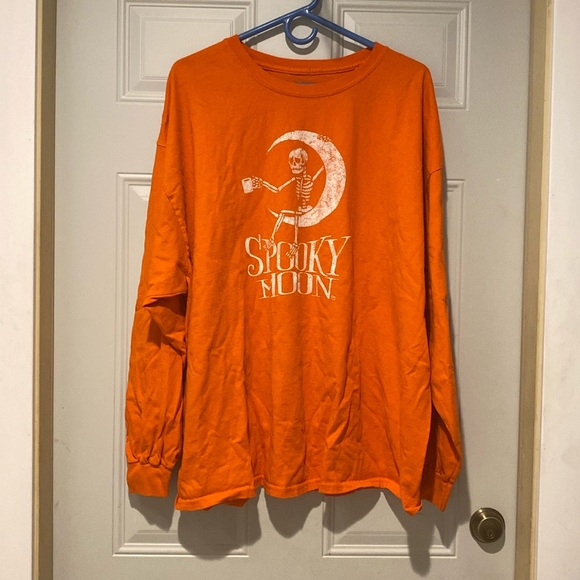 Faded Moon Tops - Faded Moon Orange Long Sleeve Size 3XL